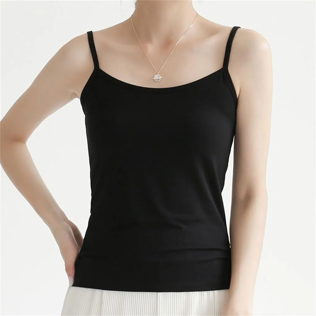 CSCDD Versatile Camisole Tank Top for Women's Slim Fit Elastic Bottom