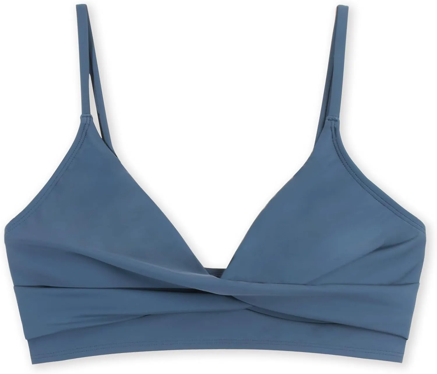 CUPSHE Women's Bikini Top Bathing Suit V Neck Adjustable Spaghetti Straps Twist Front