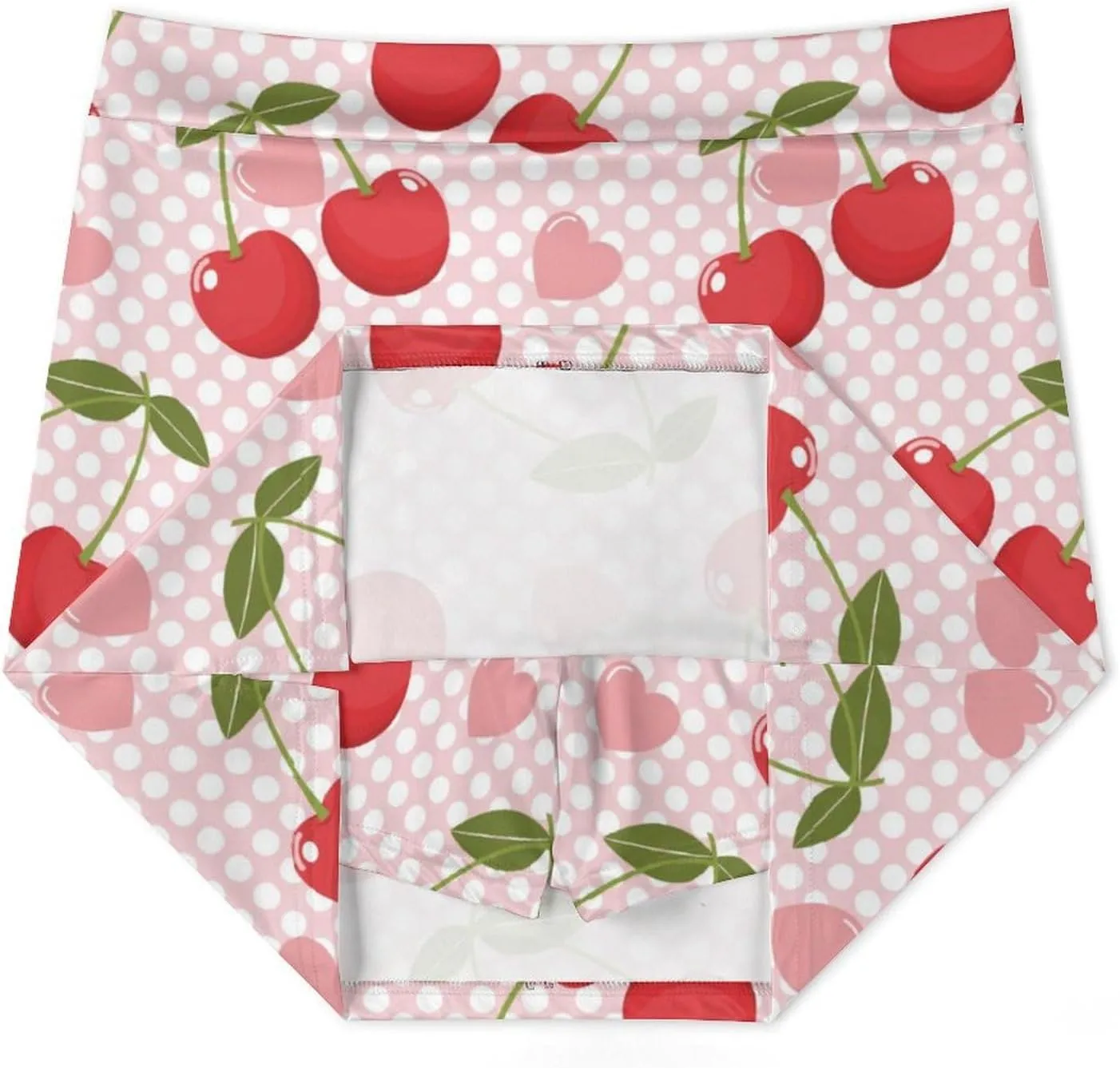 Cute Cherry with Polka Dots Women's Mini Tennis Skirt with Shorts Underneath Athletic Workout Cute Skorts