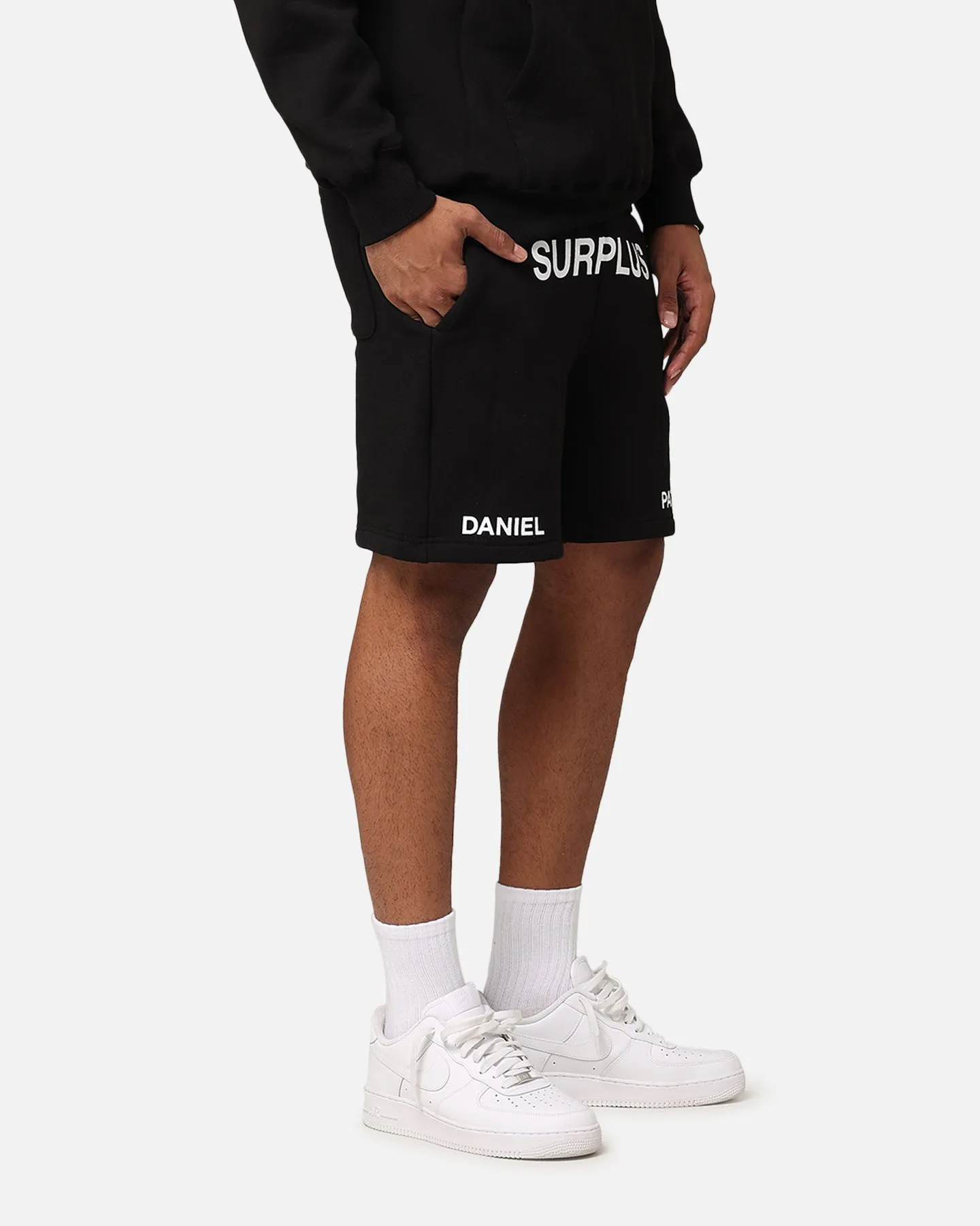 Daniel Patrick Surplus Logo Sweat Shorts Black