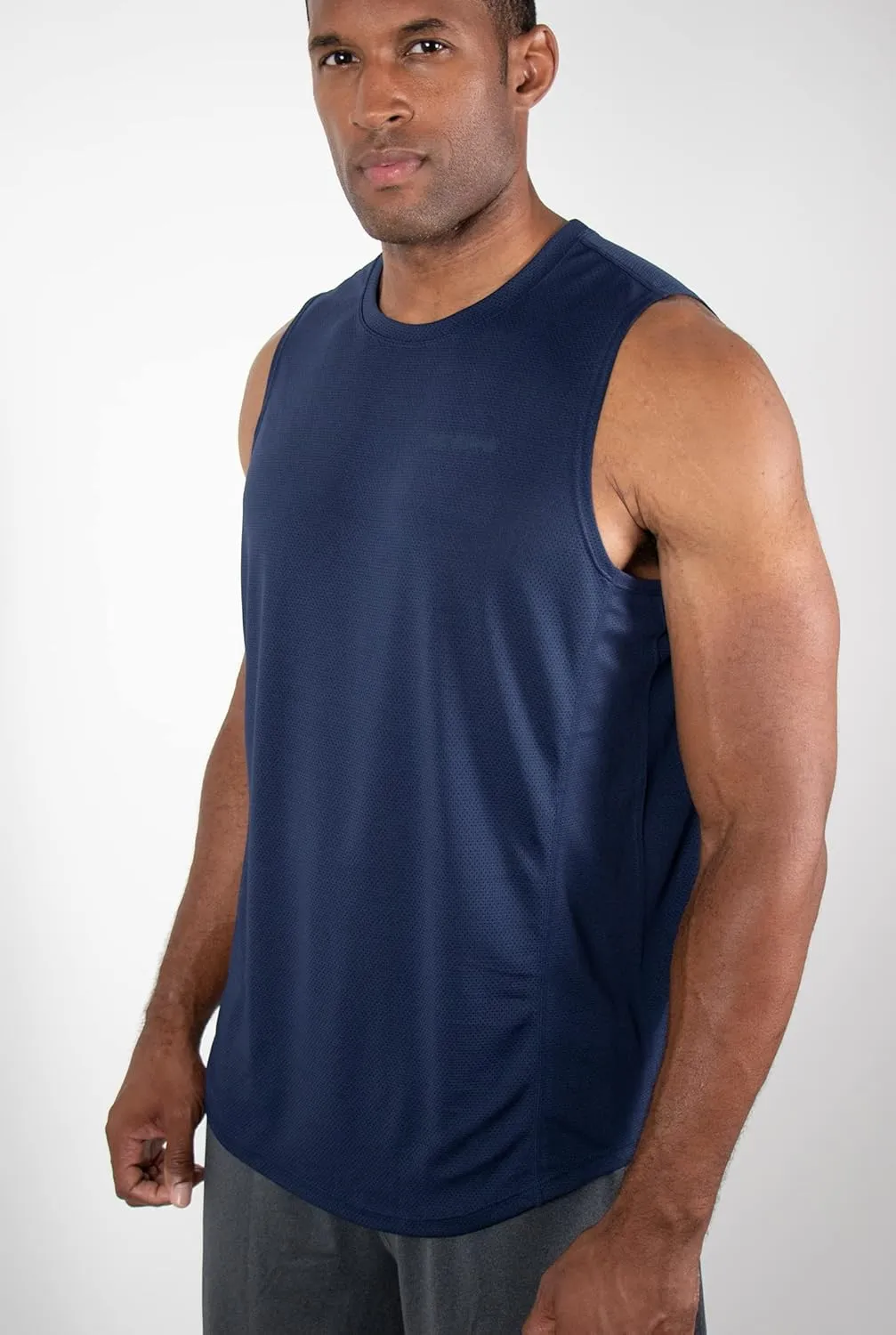 DEVOPS 3 Pack Men's Muscle Shirts Sleeveless Dry Fit Gym Workout Tank Top