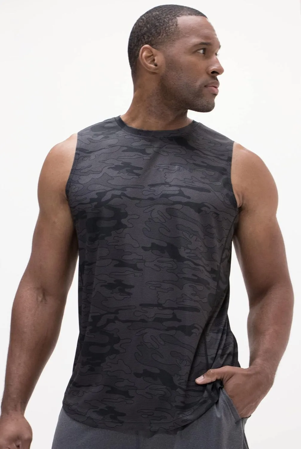 DEVOPS 3 Pack Men's Muscle Shirts Sleeveless Dry Fit Gym Workout Tank Top