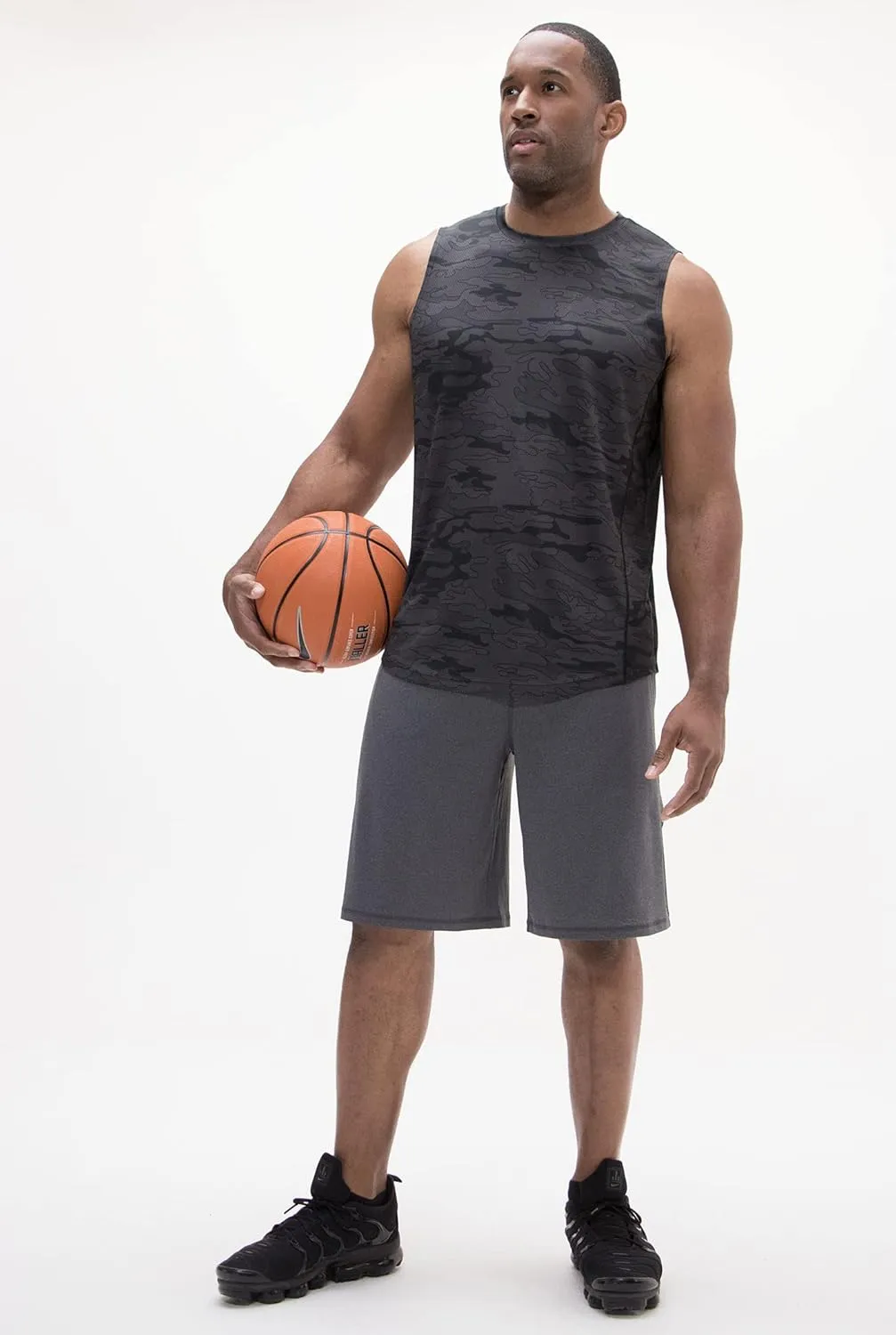 DEVOPS 3 Pack Men's Muscle Shirts Sleeveless Dry Fit Gym Workout Tank Top