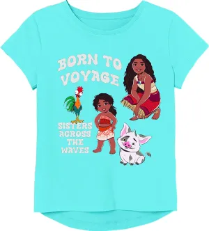 Disney 2 Short Sleeve T-Shirt-Moana, Simea, Heihei-Girls Sizes 2-16
