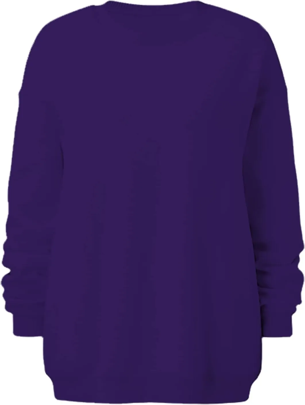 DOLKFU Women Oversized Crewneck Sweatshirts Solid Basic Pullover Sweater Long Sleeve Hoodie Winter Y2K Ouffits Clothes