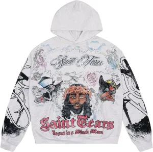 DONCARE Saint Tears Camouflage Vintage Full Patterm Print Hoodie Oversized Casual Daily Match Sweatshirts