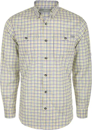 Drake Waterfowl Men's Frat Tattersall Button-Down Long Sleeve Casual Moisture Wicking Quick Drying Lightweight Plaid Shirt