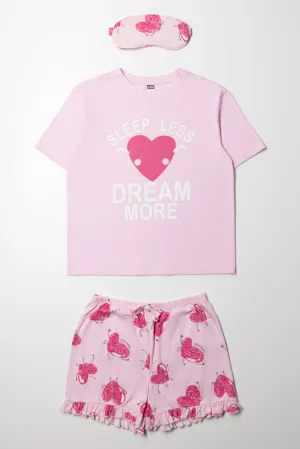 Dream More Short Set Pink