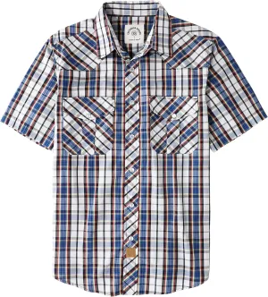 Dubinik Western Shirts for Men Short Sleeve Plaid Pearl Snap Shirts for Men Button Up Shirt Cowboy Casual Work Shirt