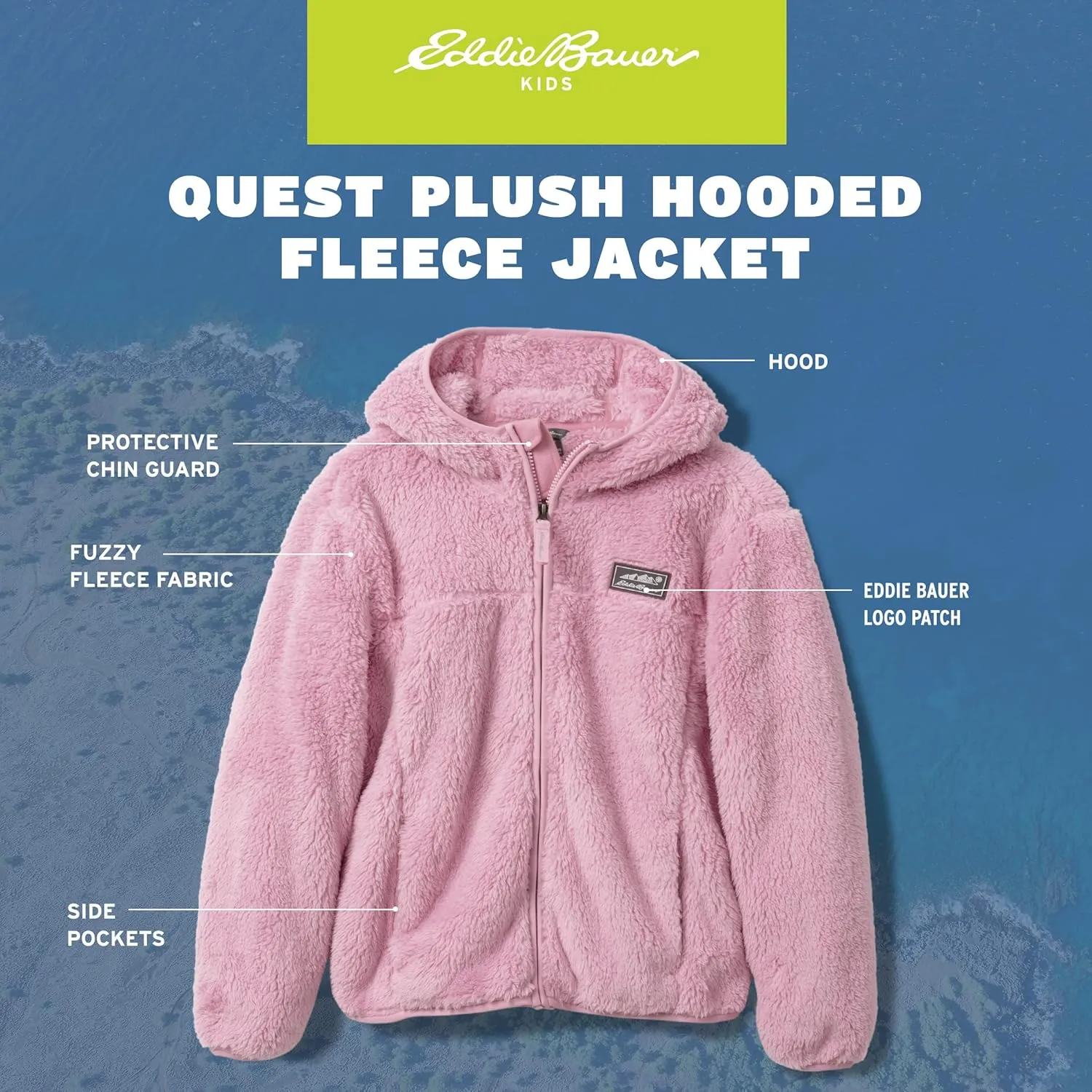 Eddie Bauer Kids' Zip Up - Kids' Full Zip Ultra Soft Sherpa Fleece Hoodie Sweatshirt for Boys and Girls (5-20)