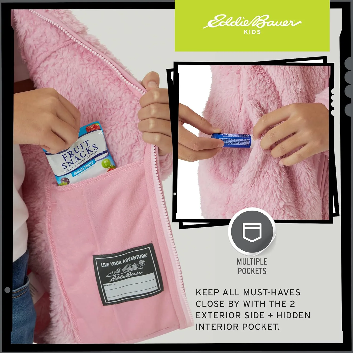 Eddie Bauer Kids' Zip Up - Kids' Full Zip Ultra Soft Sherpa Fleece Hoodie Sweatshirt for Boys and Girls (5-20)