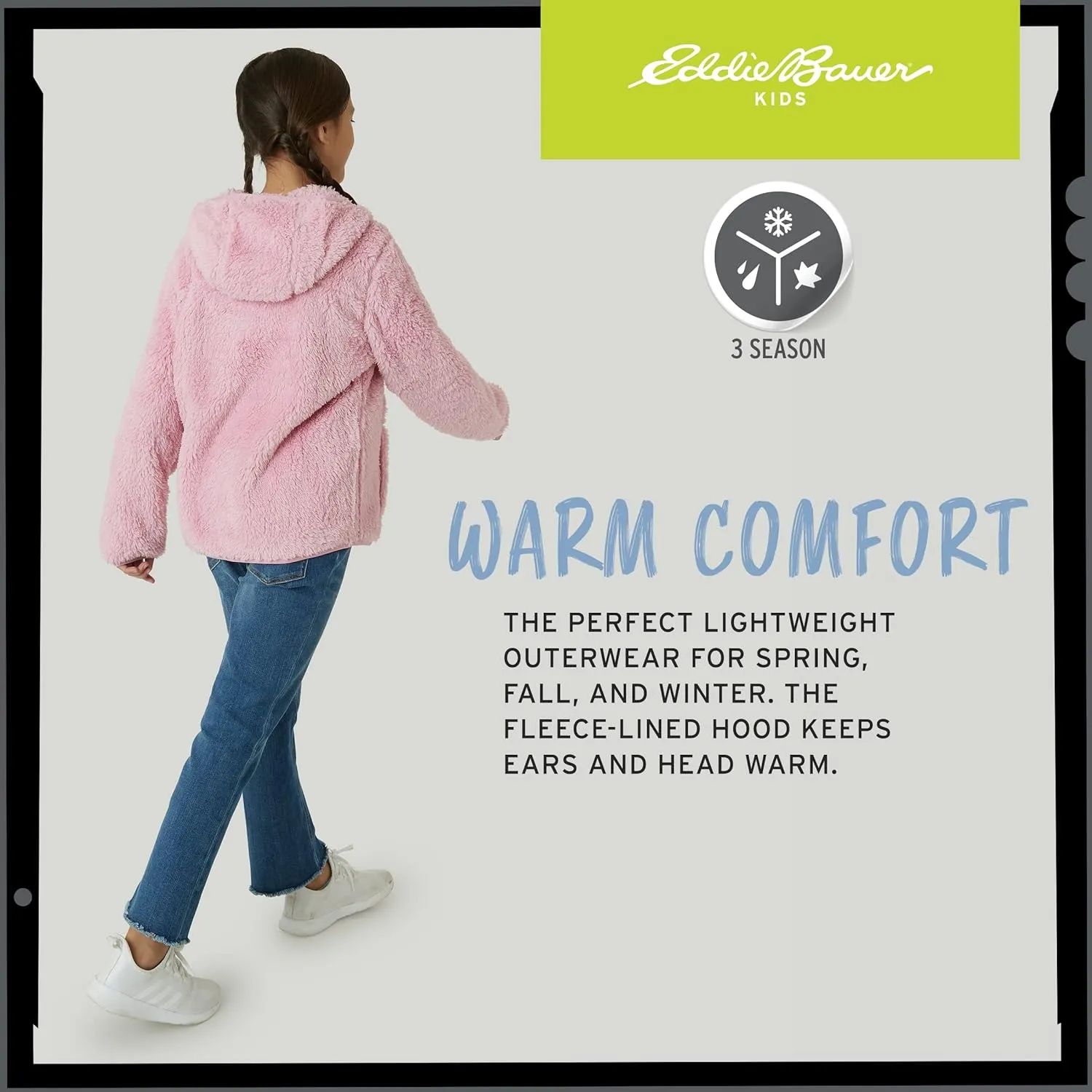 Eddie Bauer Kids' Zip Up - Kids' Full Zip Ultra Soft Sherpa Fleece Hoodie Sweatshirt for Boys and Girls (5-20)