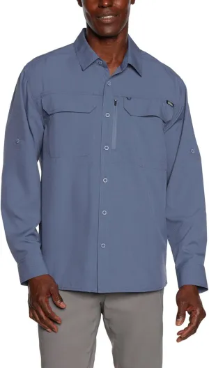 Eddie Bauer Men's Long Sleeve Woven Tech Shirt, UPF 50 Collared Button-Up Shirt, Hiking Fishing & Outdoor Work Shirts for Men
