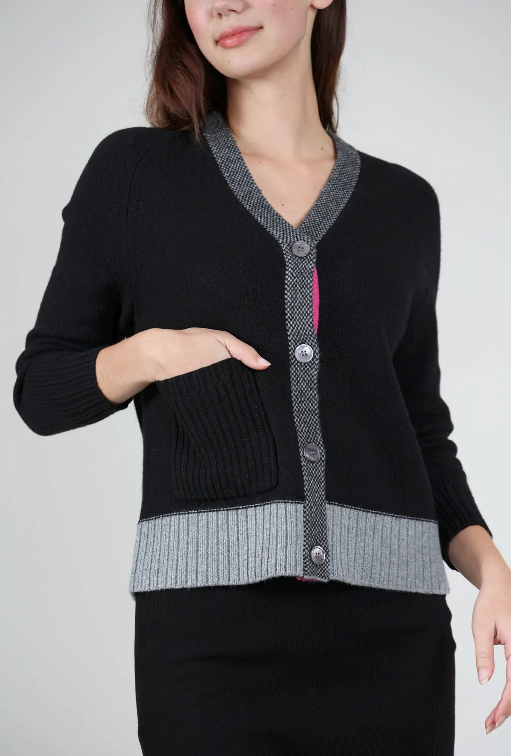 Elbow-Patch Cardie, Black
