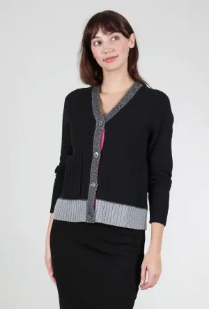 Elbow-Patch Cardie, Black
