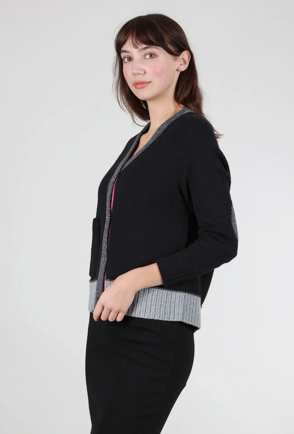 Elbow-Patch Cardie, Black