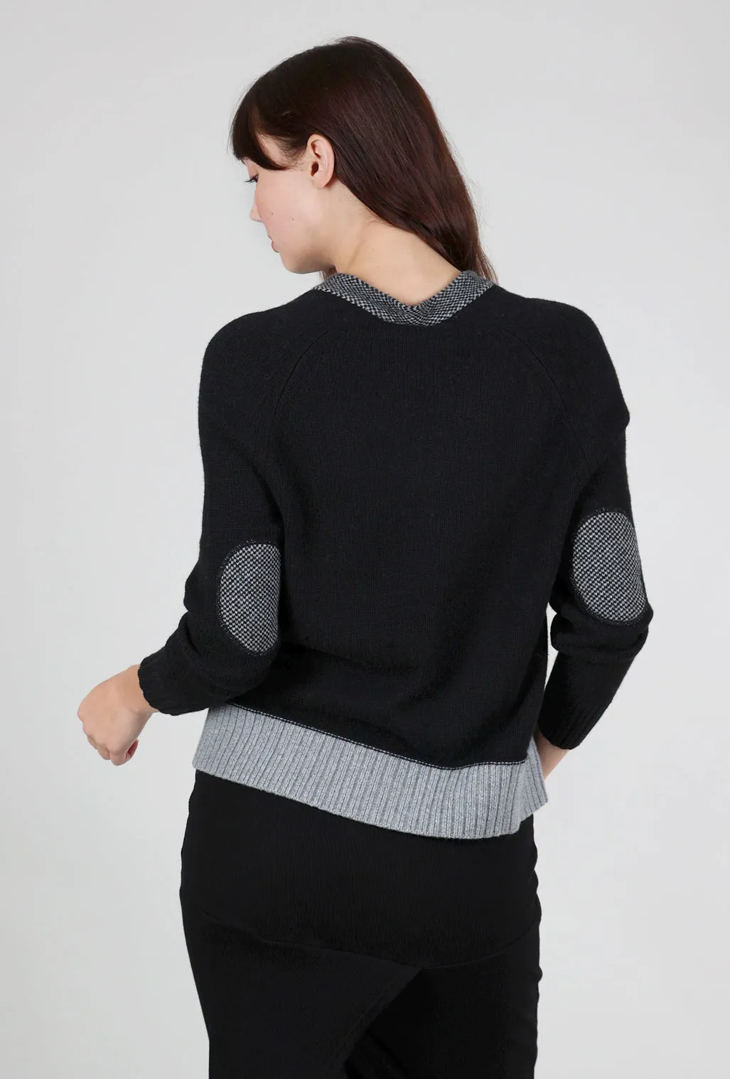 Elbow-Patch Cardie, Black