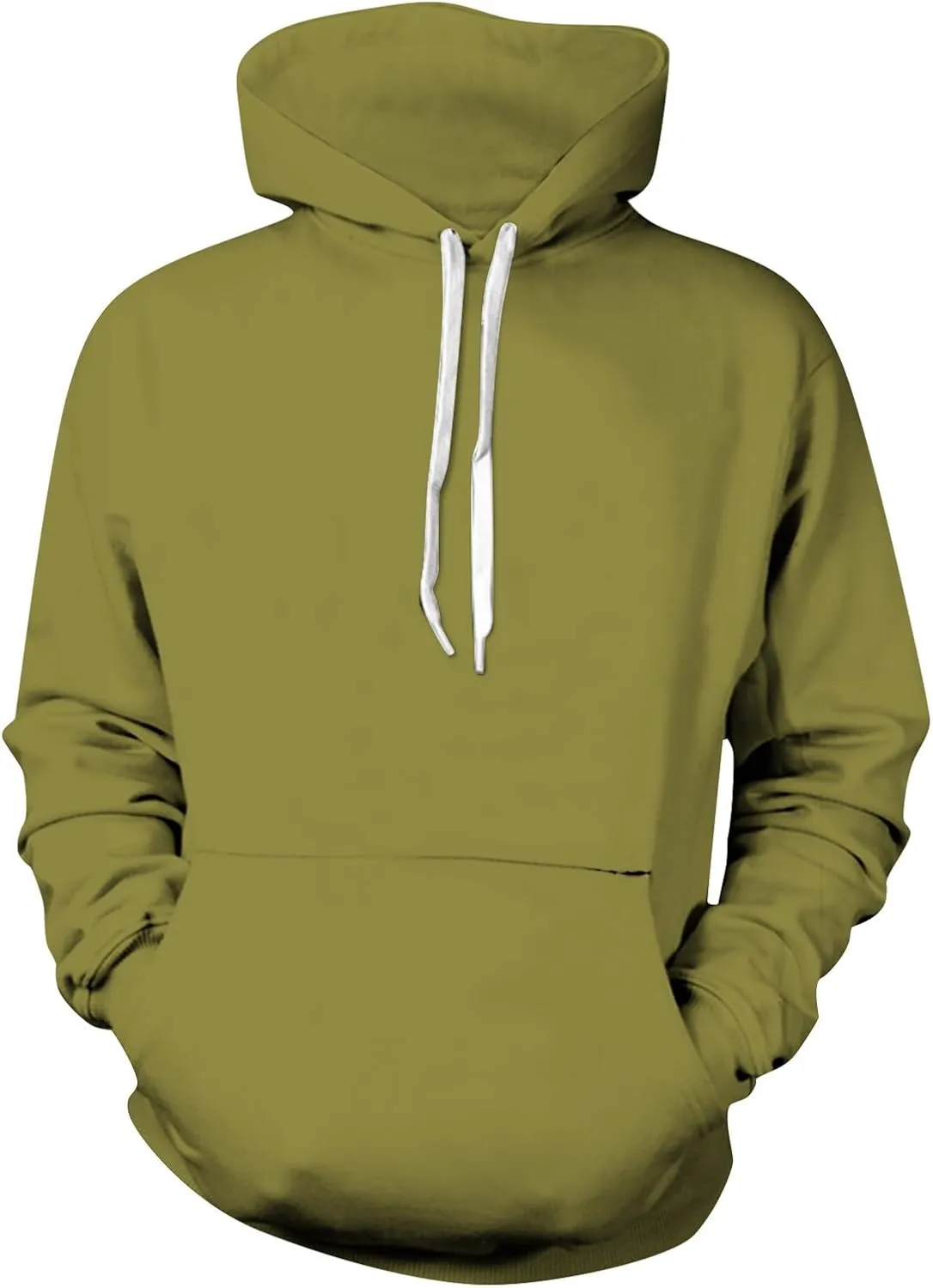 Fashion Hoodies for Men Plus Size Solid Long Sleeve Drawstring Pullover 2024 Fall Winter Hooded Sweatshirts