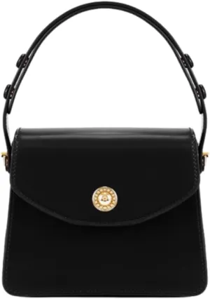 Fashion Women's Vegan Leather Shoulder Bag - Cute Top-Handle Crossbody Hobo Purse (Black)