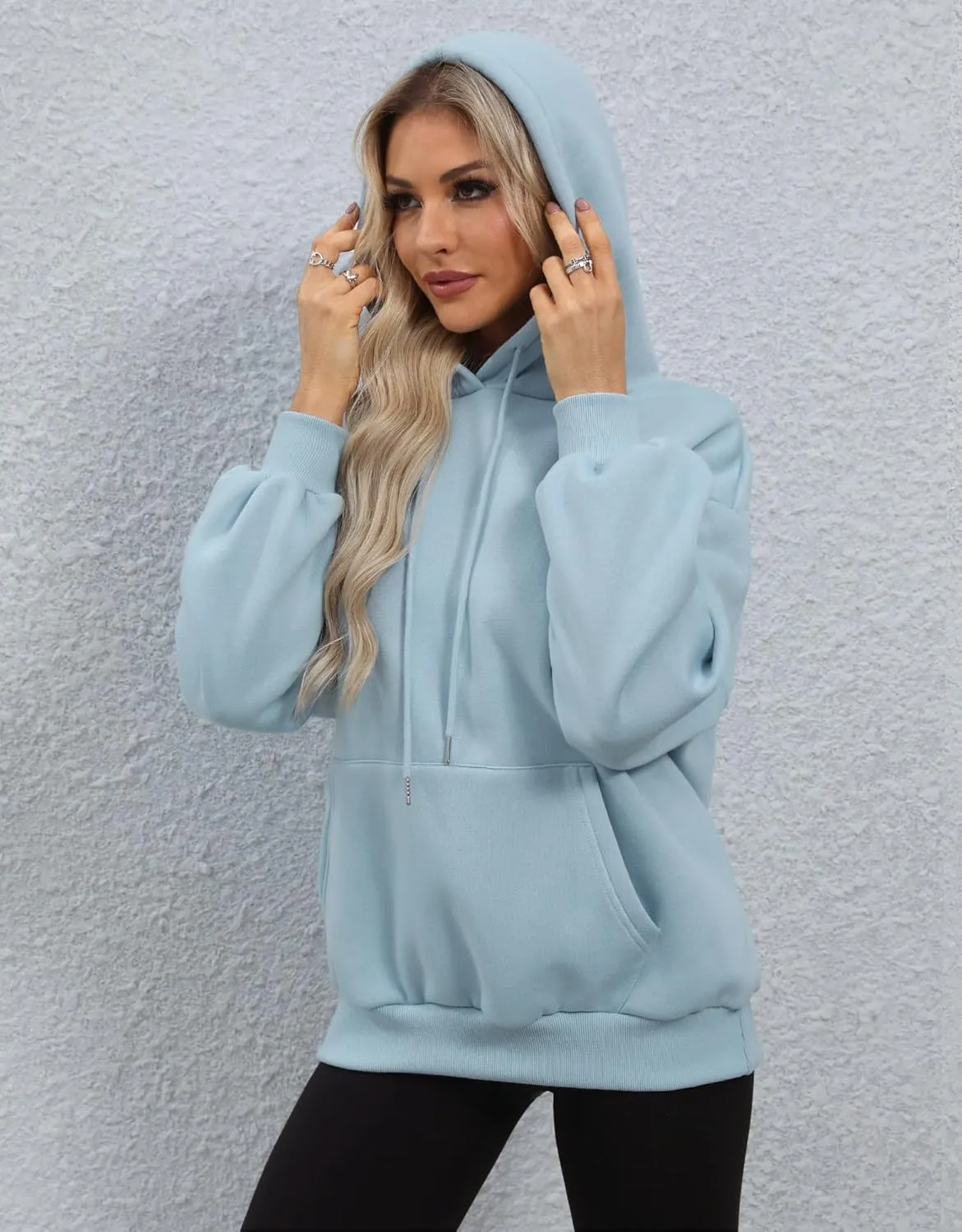 For G and PL Women Y2k Letter Graphic Print Oversized Hoodie Drawstring Long Sleeve Casual Sweatshirt with Pockets