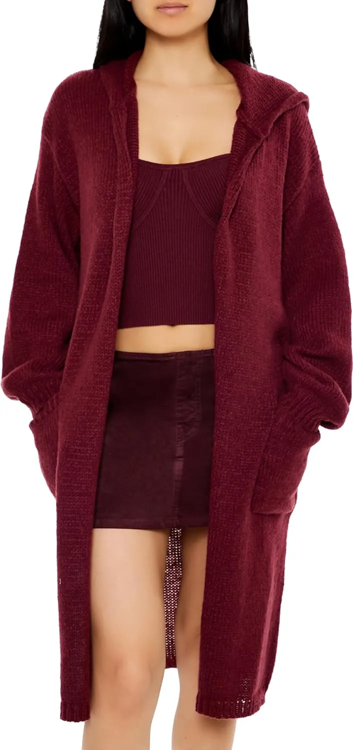 Forever 21 Women's Hooded Cardigan Sweater
