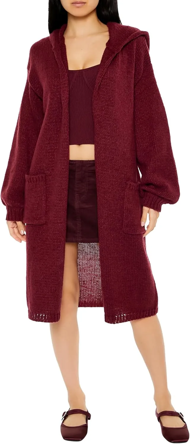 Forever 21 Women's Hooded Cardigan Sweater