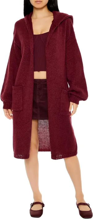 Forever 21 Women's Hooded Cardigan Sweater