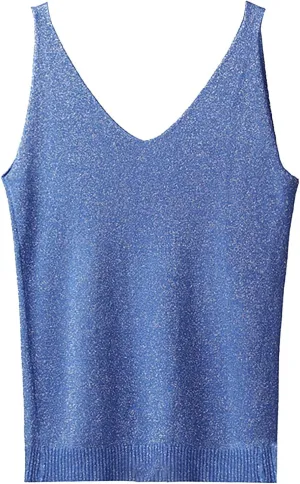 Formal Tops for Women Evening V Neck Sleeveless Glitter Tank Stylish Comfy Cute Party Club Western Shirts for Women