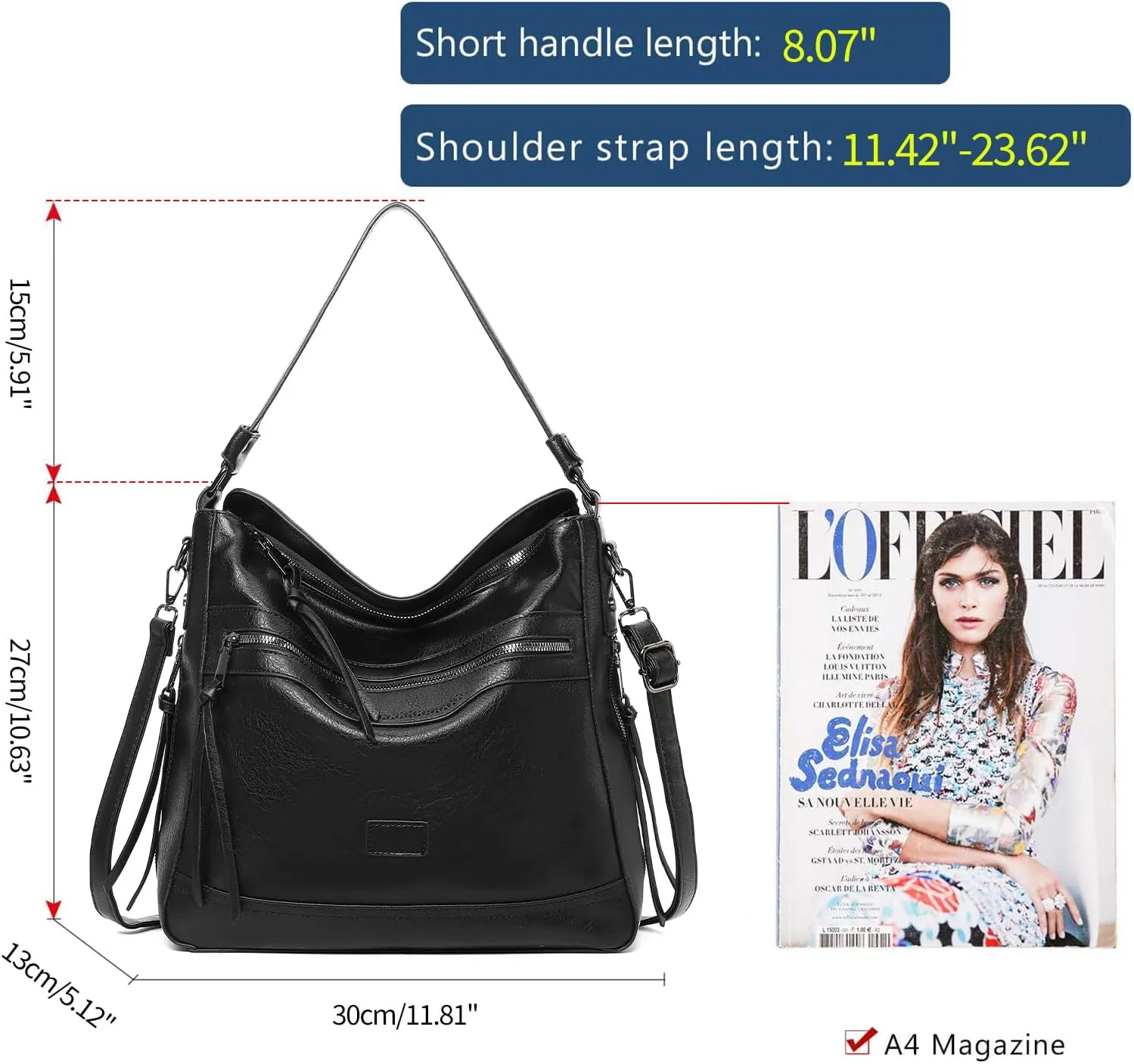 GOIACII Leather Tote Bag for Women - Shoulder Bag with Top Handle