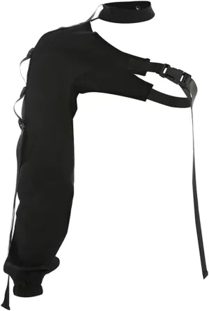 Goth Crop Top for Women 80s Emo Alt Punk Jacket Coat