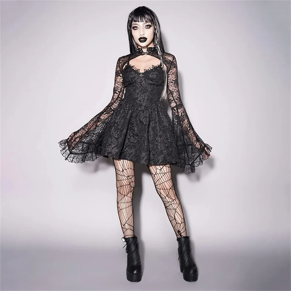 Goth Lace Shrug Fashion Trendy Crop Top Shrugs for Women
