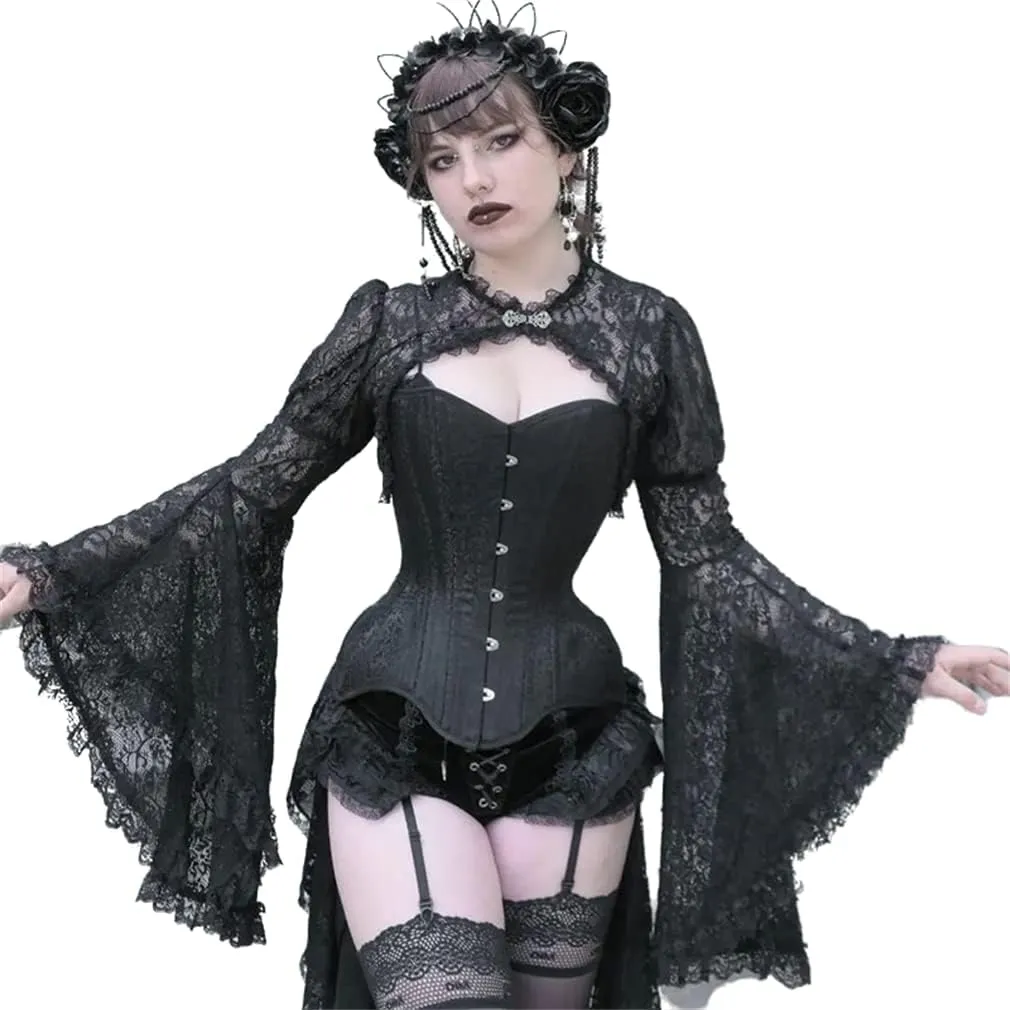 Goth Lace Shrug Fashion Trendy Crop Top Shrugs for Women