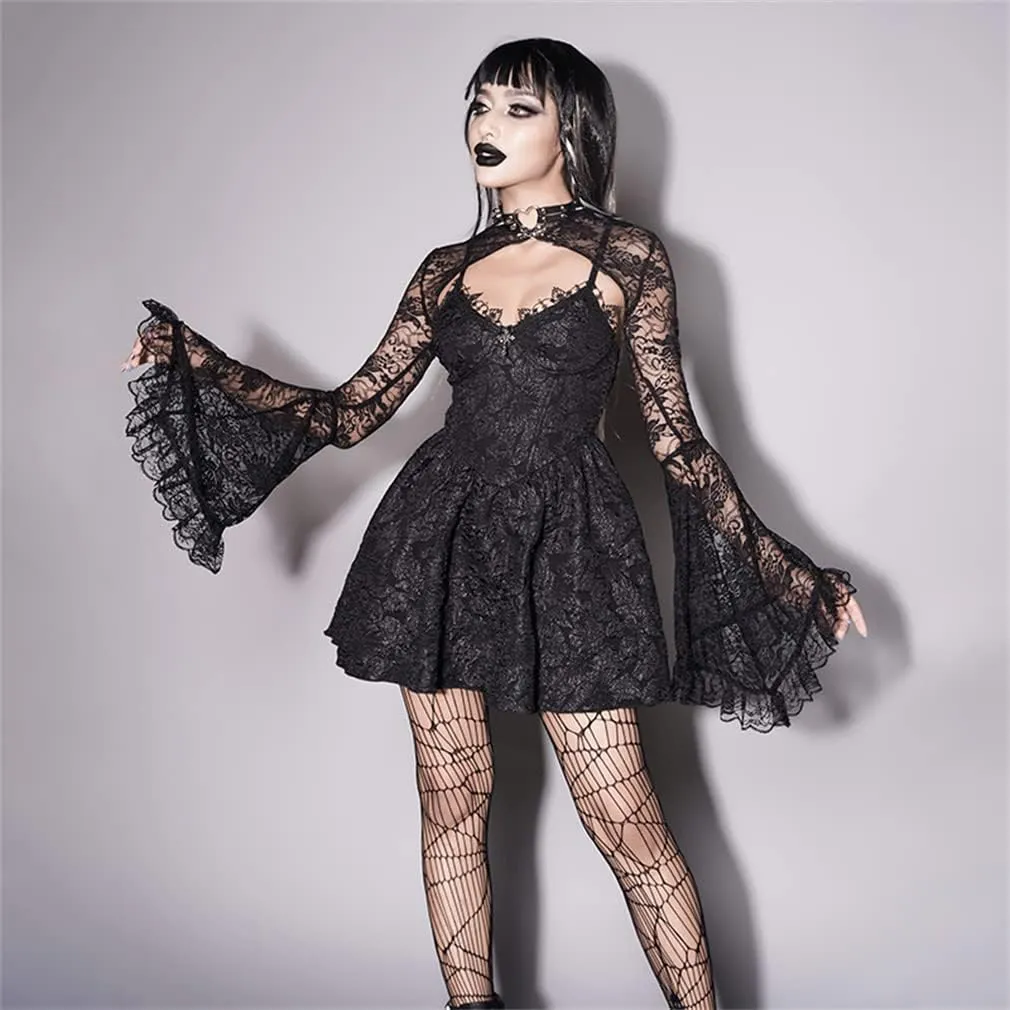 Goth Lace Shrug Fashion Trendy Crop Top Shrugs for Women