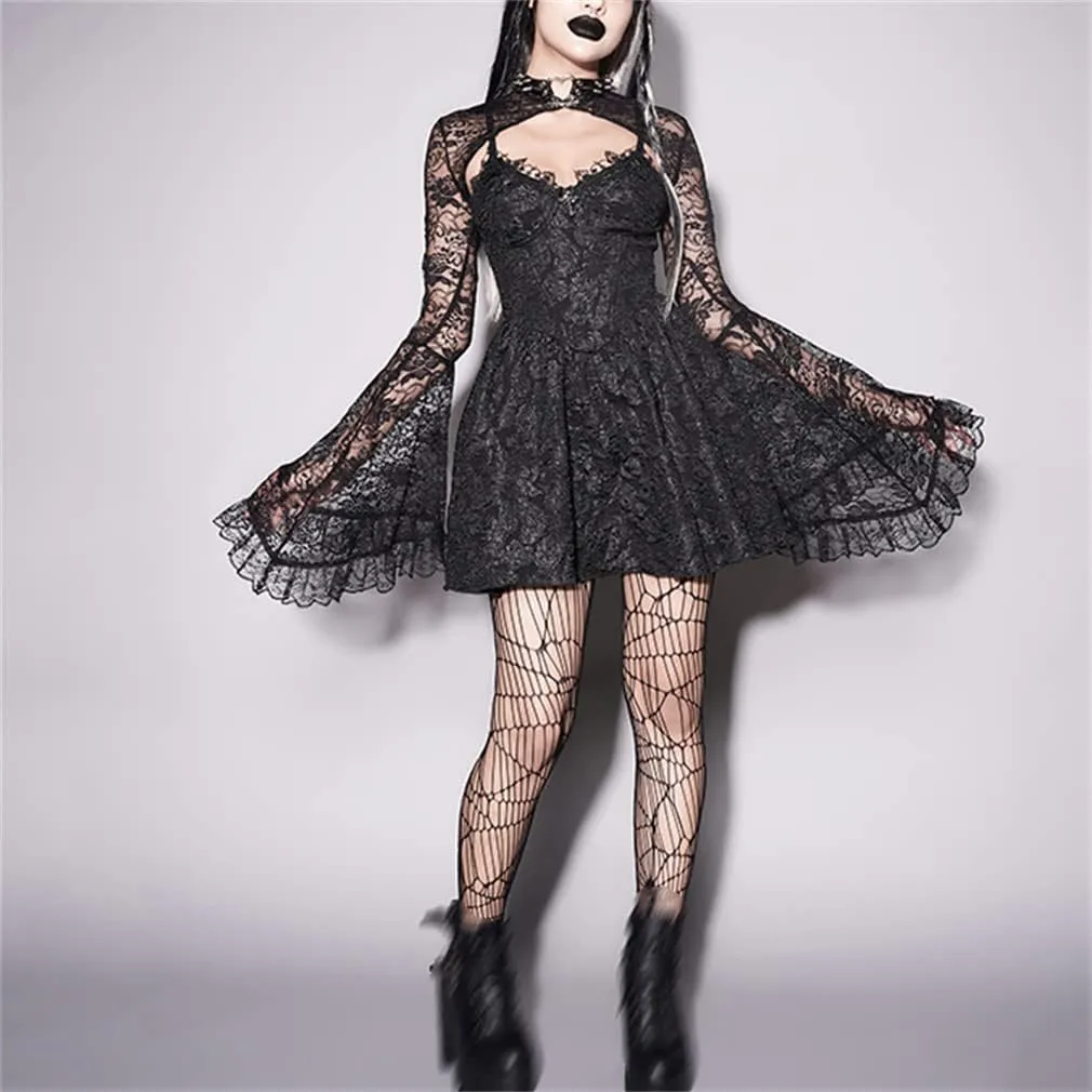 Goth Lace Shrug Fashion Trendy Crop Top Shrugs for Women