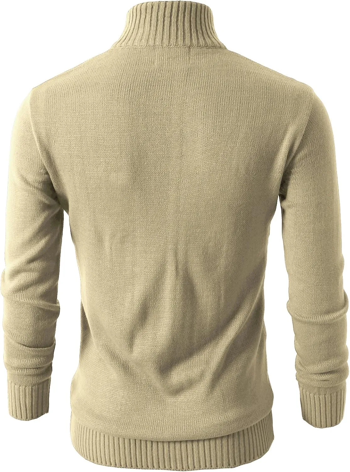 H2H Mens Casual Slim Fit Pullover Sweaters Long Sleeve Knitted Fabric Zip Up Mock Neck Polo Sweater