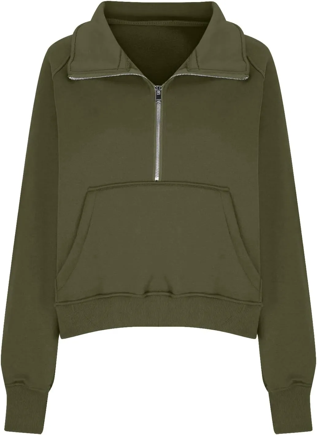 Half Zip Pullover Women Fall Fleece Oversized Sweatshirt Trendy 1/4 Zip Hoodie Y2k Cropped Sweater with Thumb Hole