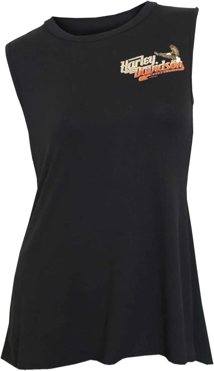 Harley-Davidson Women's Embellished Against The Wind Sleeveless Tank Top, Black
