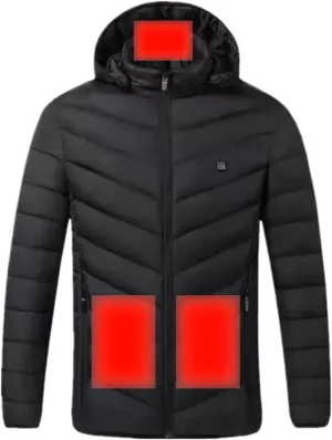 Heated Down Jacket Lightweight Puffer Heating Coat for Men Women Heated Coat for Unisex (Battery Pack no Include)