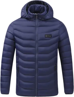 Heated Down Jacket Lightweight Puffer Heating Coat for Men Women Heated Coat for Unisex (Battery Pack no Include)