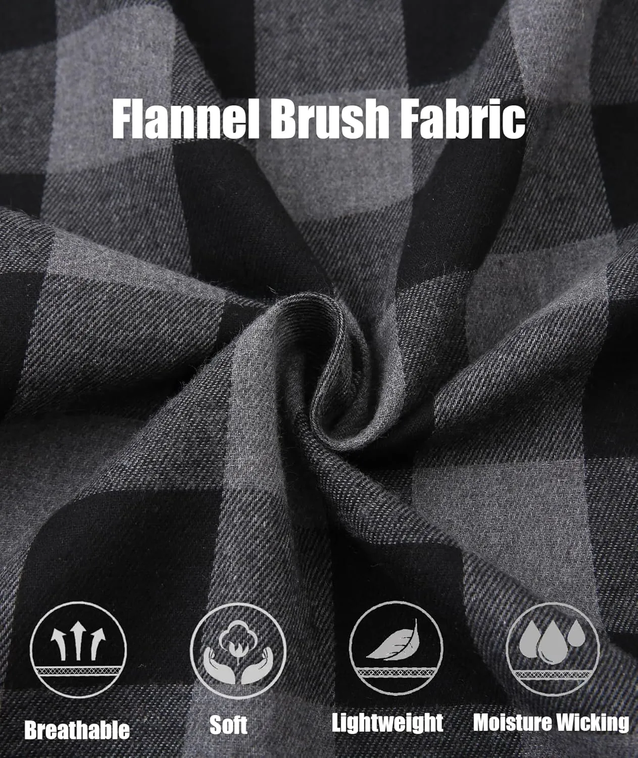 Hooded Flannel Shirt for Men, Lightweight Flannel Jacket Long Sleeve Plaid Causal Button Down Shirts with Pocket