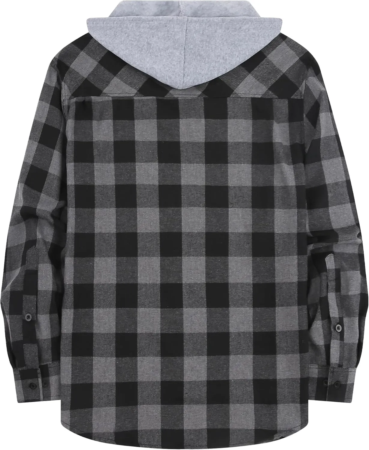 Hooded Flannel Shirt for Men, Lightweight Flannel Jacket Long Sleeve Plaid Causal Button Down Shirts with Pocket