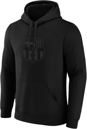 Icon Sports Officially Licensed International Club BLACKOUT Hoodie - Monochromatic Black Logo Print on Black Soccer Hoodie