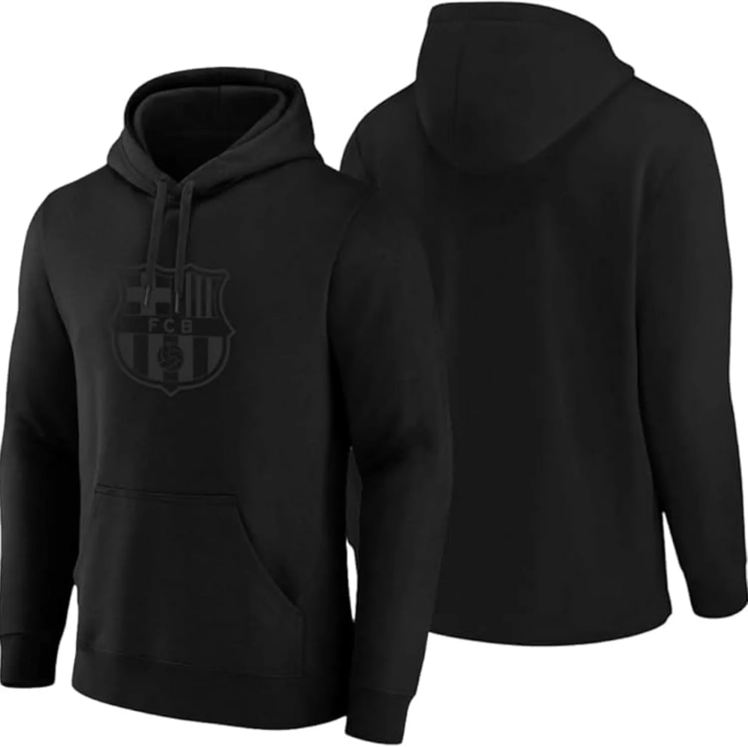 Icon Sports Officially Licensed International Club BLACKOUT Hoodie - Monochromatic Black Logo Print on Black Soccer Hoodie
