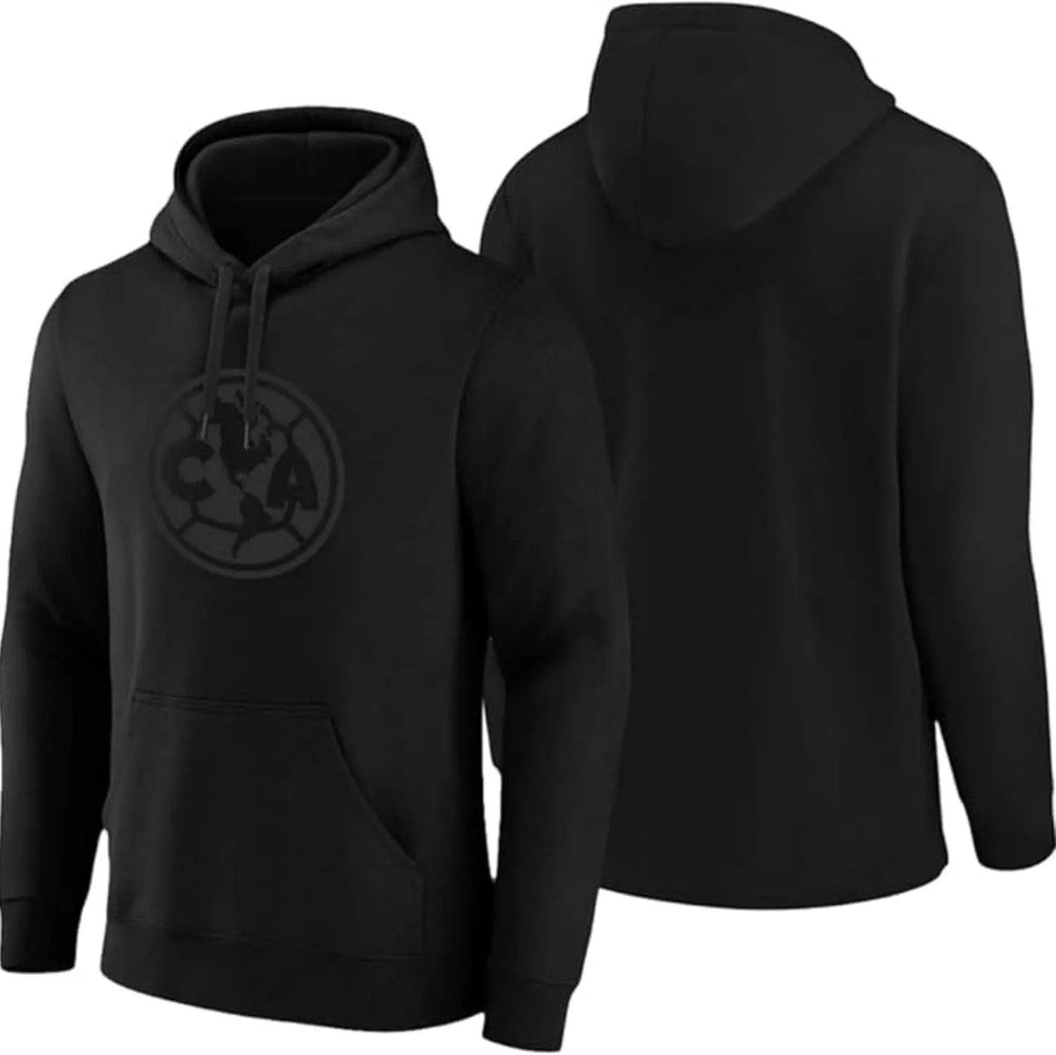 Icon Sports Officially Licensed International Club BLACKOUT Hoodie - Monochromatic Black Logo Print on Black Soccer Hoodie