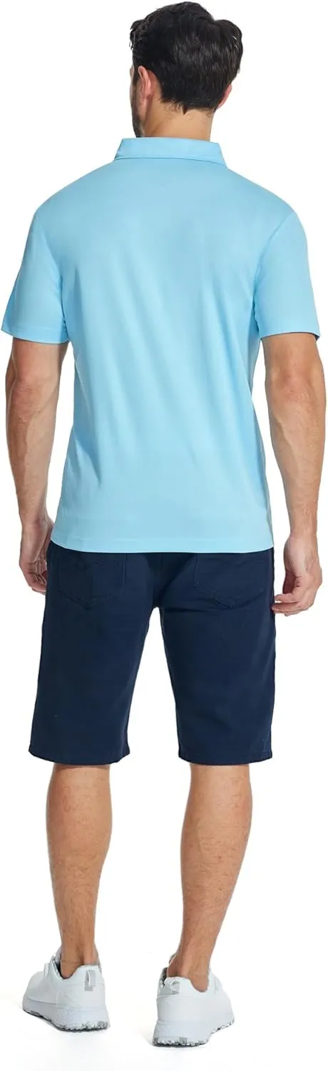 JACKETOWN 3 Pack Polo Shirt for Men Quarter Zip Polo T Shirt Casual Short Sleeve Collared Shirts with Pocket