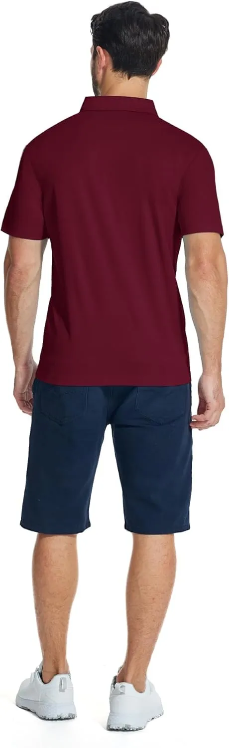 JACKETOWN 3 Pack Polo Shirt for Men Quarter Zip Polo T Shirt Casual Short Sleeve Collared Shirts with Pocket