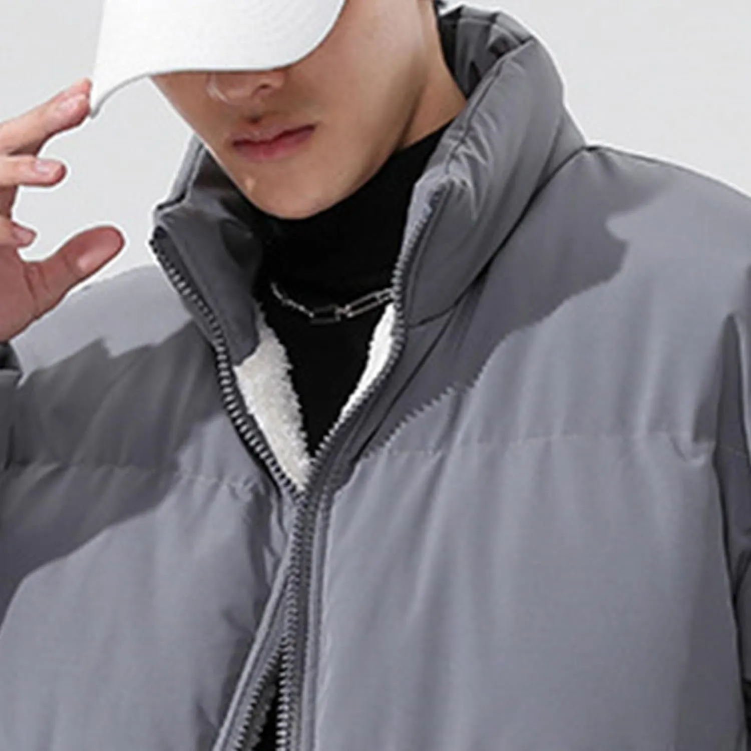 JEShifangjiusu Men'S Thicken Puffer Jacket Lightweight Water-Resistant Warm Winter Coat Full Zip Up Cotton-Padded Jackets
