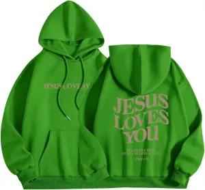Jesus Loves You Hoodie for Women Men Have A Good Day Christian Hooded Sweatshirts Bible Verse Religious Pullover Tops