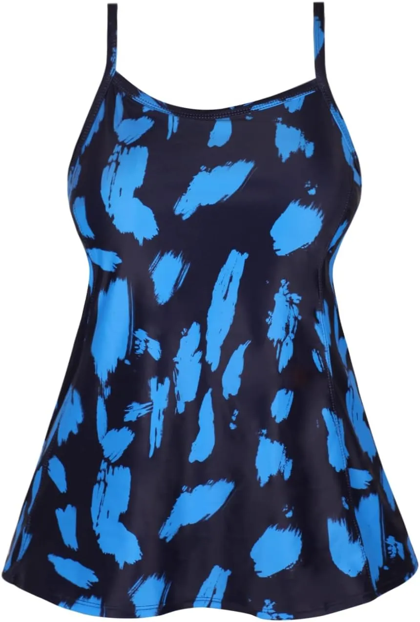 JINXUEER Women's Plus Size Flowy Swimsuit Crossback Tankini Top Modest Swimwear