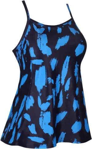 JINXUEER Women's Plus Size Flowy Swimsuit Crossback Tankini Top Modest Swimwear